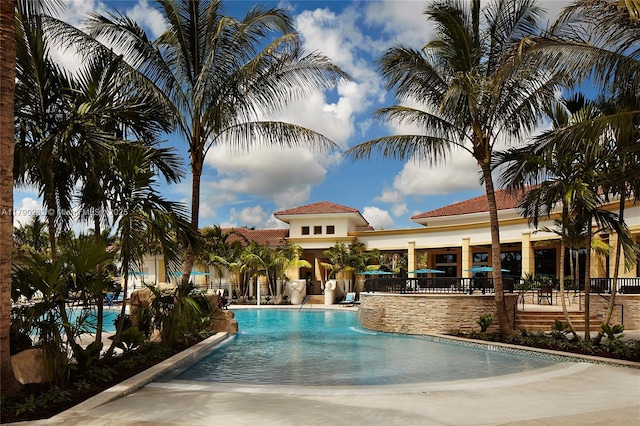 pool featuring a patio