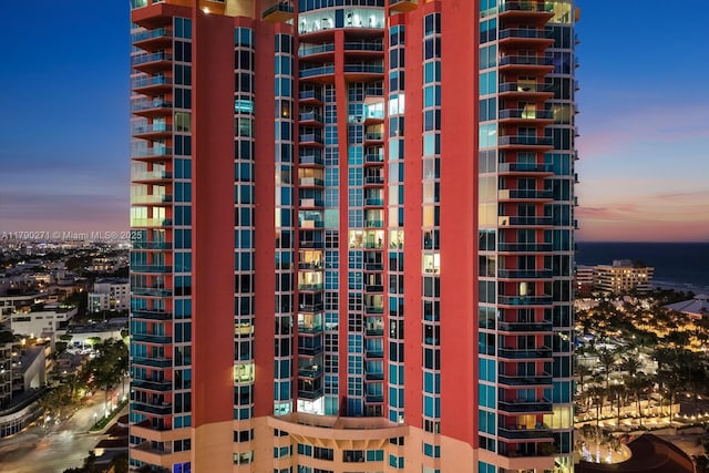 300 S Pointe Dr Unit 405, Miami Beach, FL 33139 - property at dusk with a view of city