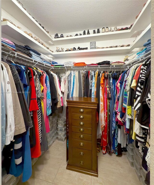 view of walk in closet