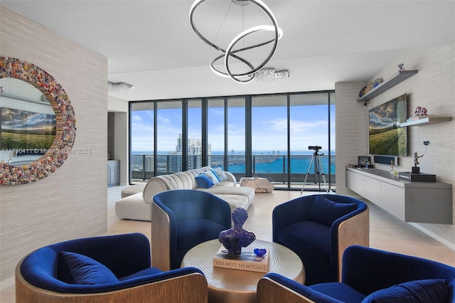 1000 Brickell Plz Unit Ph5603, Miami, FL 33131 - living area featuring expansive windows