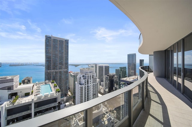 1000 Brickell Plz Unit Ph5603, Miami, FL 33131 - balcony featuring a water view and a city view