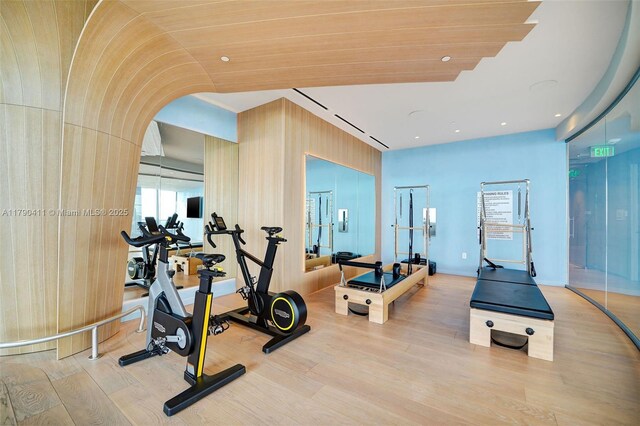1000 Brickell Plz Unit Ph5603, Miami, FL 33131 - exercise room with wood finished floors