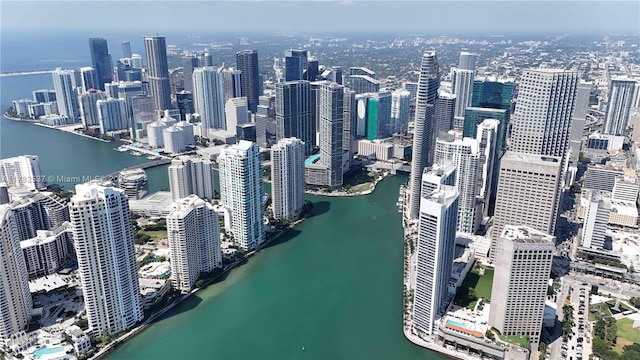 335 S Biscayne Blvd Unit 2003, Miami, FL 33131 - birds eye view of property with a water view and a city view