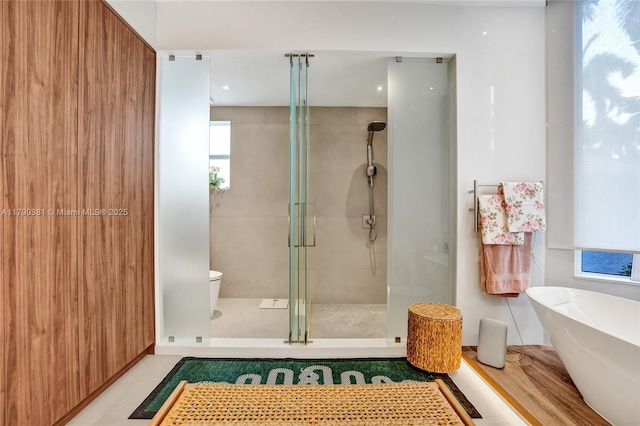 2670 Cypress Ln, Weston, FL 33332 - full bath featuring a shower stall, a soaking tub, and toilet