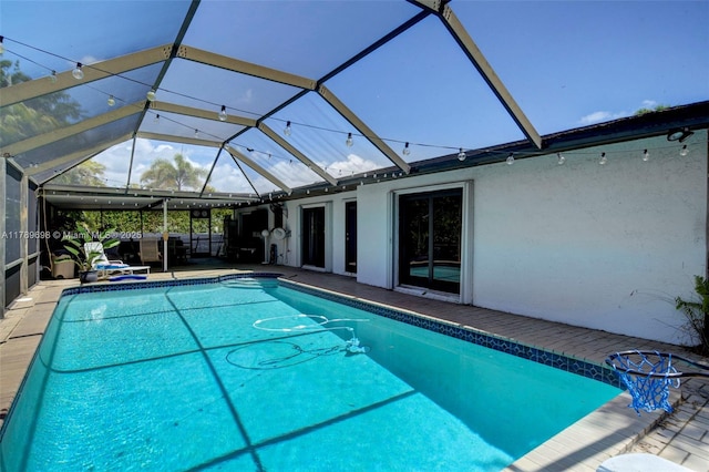 pool featuring a lanai