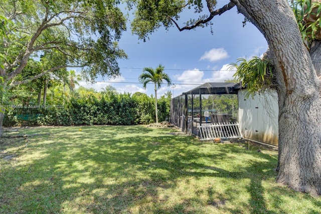 view of yard with fence