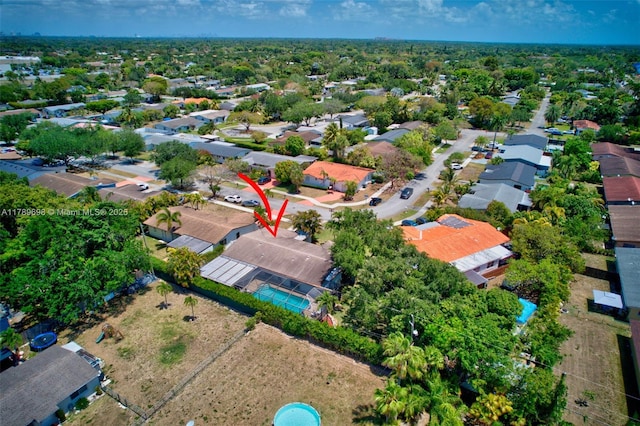 drone / aerial view with a residential view