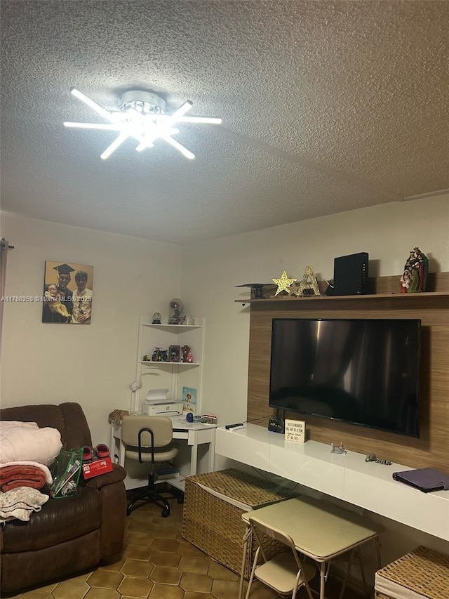 2480 W 67th Pl Unit 12-12, Hialeah, FL 33016 - living room with a textured ceiling and tile patterned flooring