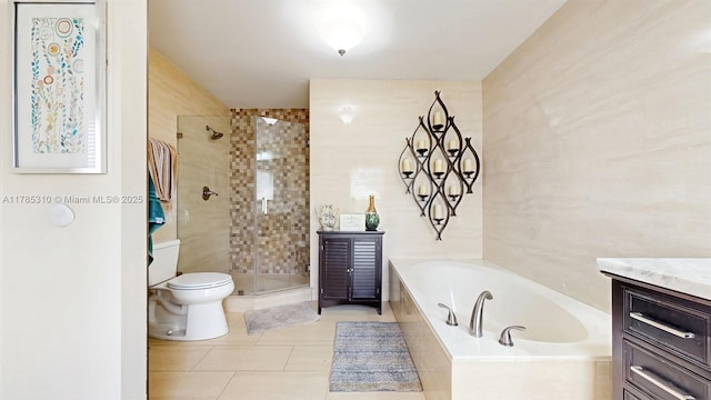 982 NW 133rd Ct, Miami, FL 33182 - full bath with a garden tub, vanity, a stall shower, and tile patterned floors