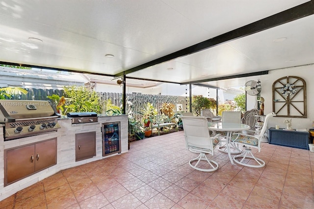 982 NW 133rd Ct, Miami, FL 33182 - sunroom featuring wine cooler and beam ceiling