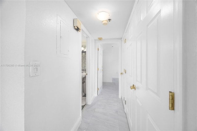 4001 Hillcrest Dr Unit 601, Hollywood, FL 33021 - hall featuring light marble finish floors and electric panel