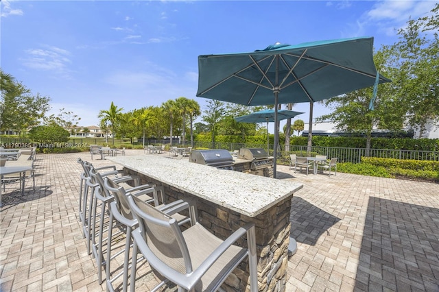 4001 Hillcrest Dr Unit 601, Hollywood, FL 33021 - view of patio with exterior kitchen