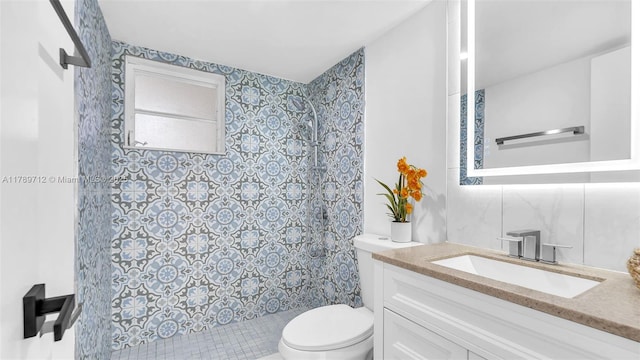 840 NW 87th Ave Unit 204, Miami, FL 33172 - full bathroom featuring a tile shower, toilet, and vanity