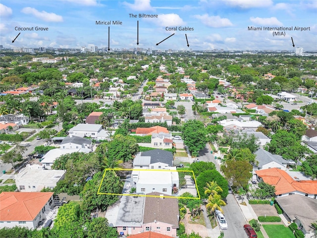 aerial view featuring a residential view