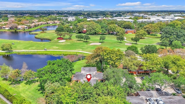 9153 SW 23rd St Unit D, Davie, FL 33324 - drone / aerial view with view of golf course, a water view, and a residential view