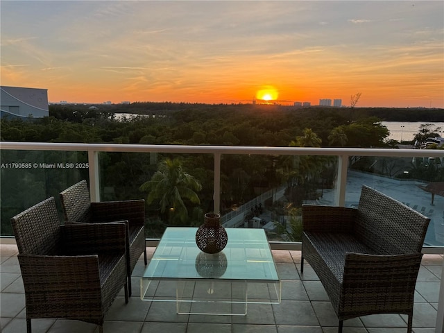 100 Bayview Unit 617, Sunny Isles Beach, FL 33160 - view of balcony at dusk