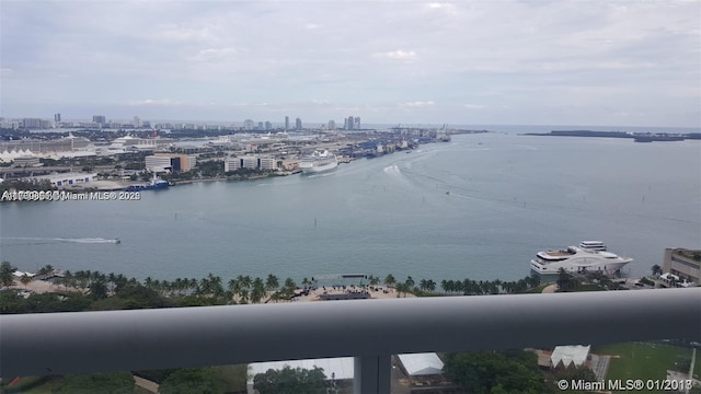 property view of water featuring a view of city