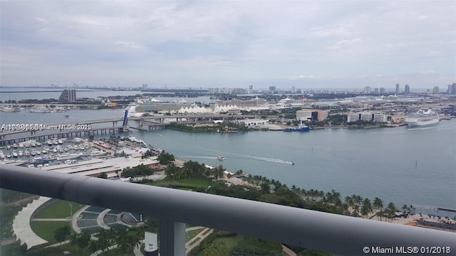 property view of water featuring a view of city
