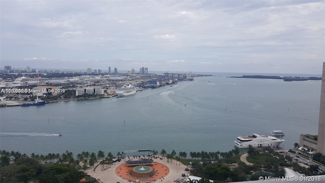 property view of water featuring a city view