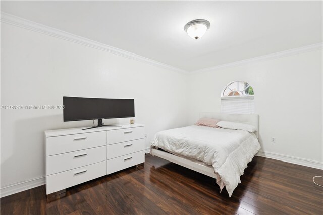 105 S Royal Poinciana Blvd, Miami Springs, FL 33166 - bedroom with crown molding, wood finished floors, and baseboards