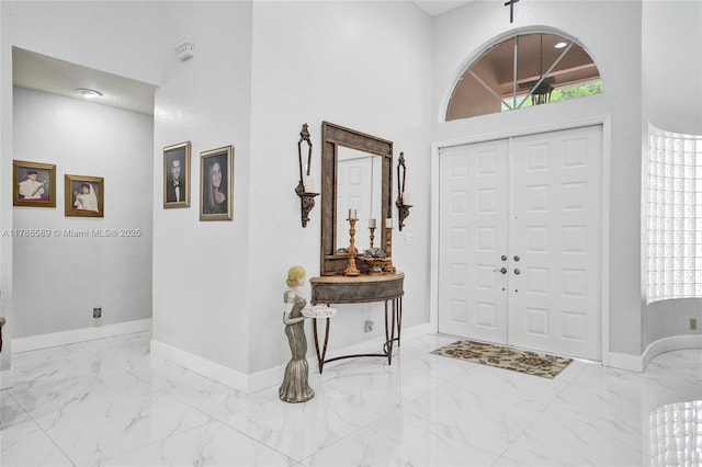 1543 NW 182nd Way, Pembroke Pines, FL 33029 - foyer entrance featuring marble finish flooring and a high ceiling