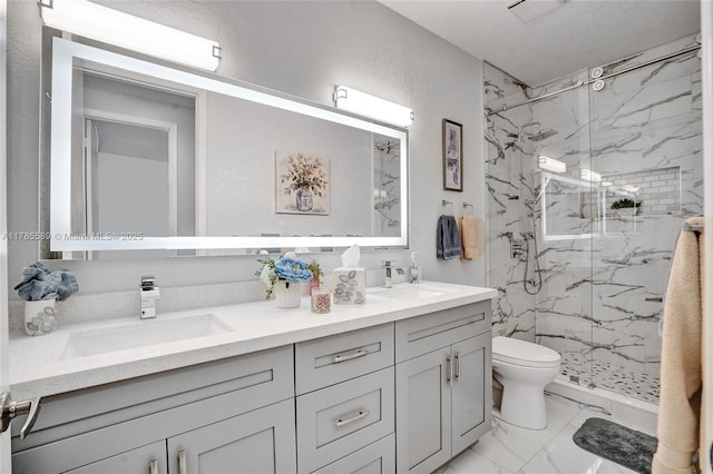 1543 NW 182nd Way, Pembroke Pines, FL 33029 - full bath with double vanity, marble finish floors, and a marble finish shower