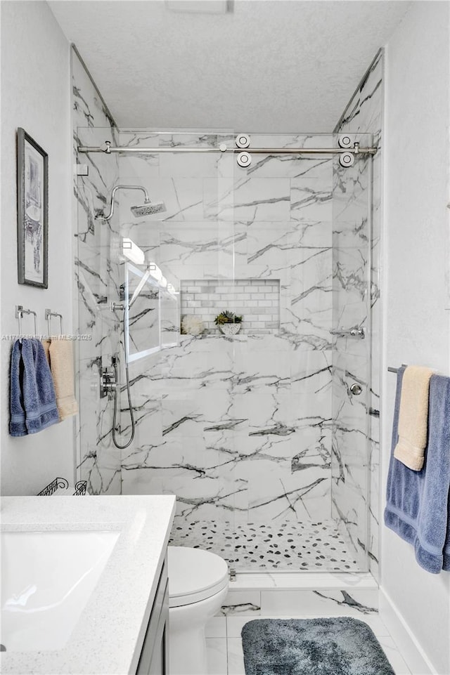 1543 NW 182nd Way, Pembroke Pines, FL 33029 - bathroom with vanity, a marble finish shower, and marble finish floors