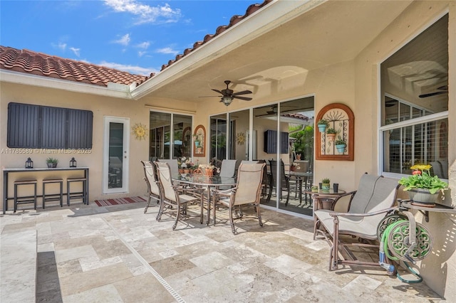 1543 NW 182nd Way, Pembroke Pines, FL 33029 - view of patio / terrace featuring outdoor dining space and a ceiling fan