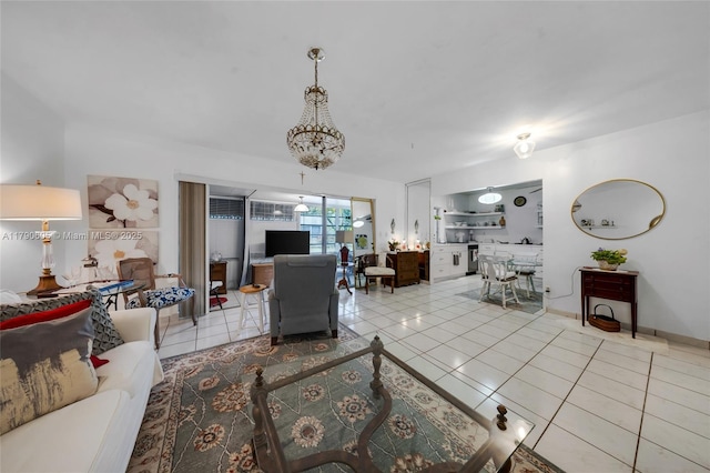16823 SW 113th Ave Unit V41342, Miami, FL 33157 - living room with tile patterned flooring and a chandelier