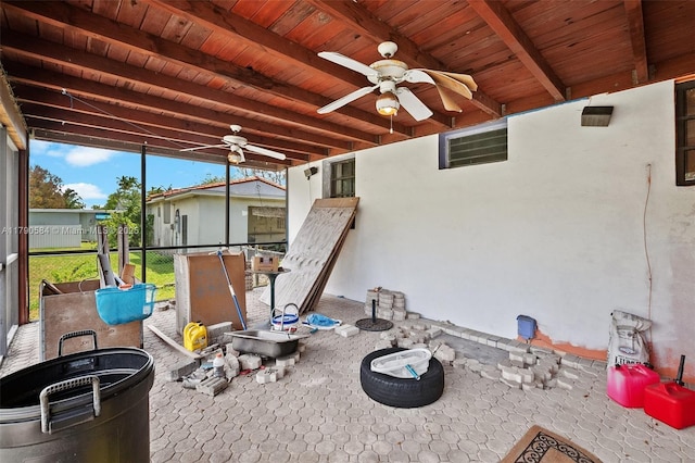 view of patio with a ceiling fan