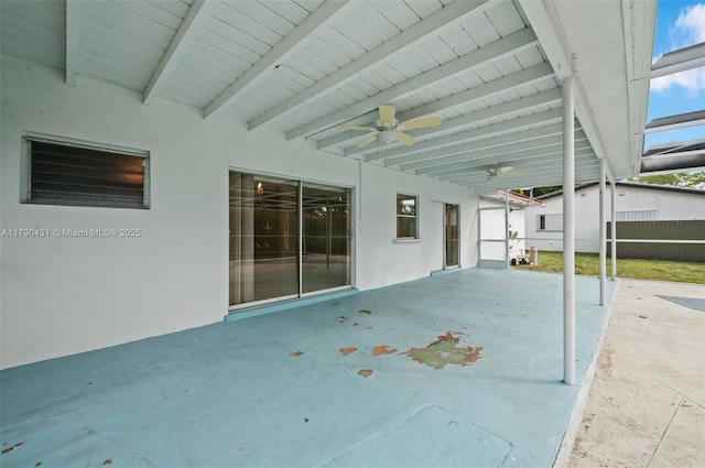 14515 Mahogany Ct, Miami Lakes, FL 33014 - view of patio / terrace with a ceiling fan and fence