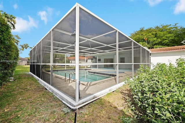 14515 Mahogany Ct, Miami Lakes, FL 33014 - pool featuring glass enclosure and a patio