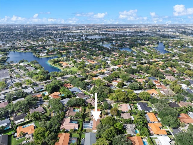 14515 Mahogany Ct, Miami Lakes, FL 33014 - birds eye view of property with a water view and a residential view