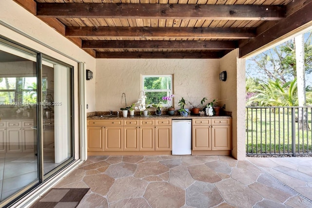 1800 NW 105th Ln, Coral Springs, FL 33071 - view of patio with a sink, fence, and exterior kitchen