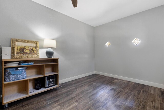 1185 Biarritz Dr, Miami Beach, FL 33141 - interior space with wood finished floors, baseboards, and ceiling fan