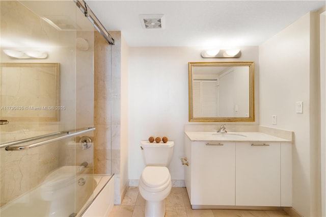 1800 N Bayshore Dr Unit 509, Miami, FL 33132 - bathroom with vanity, enclosed tub / shower combo, and tile patterned flooring