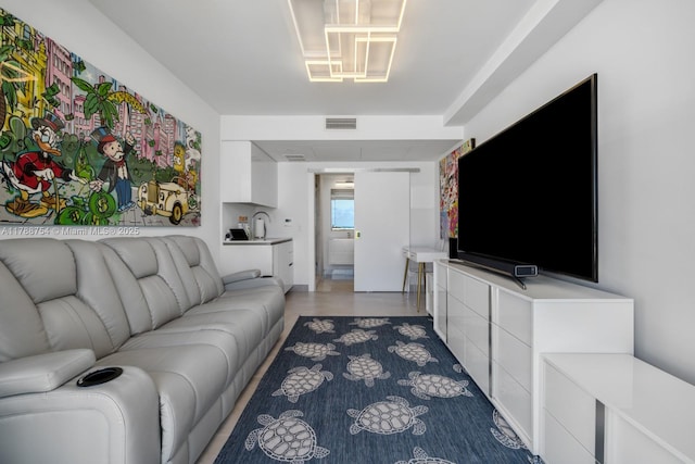 living room with visible vents