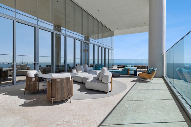 exterior space featuring outdoor lounge area