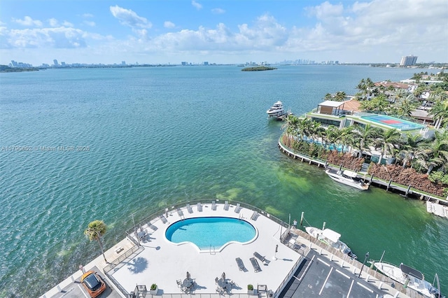 11930 N Bayshore Dr Unit 1007, North Miami, FL 33181 - aerial view featuring a water view and a city view