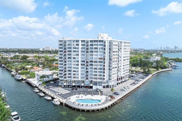 11930 N Bayshore Dr Unit 1007, North Miami, FL 33181 - bird's eye view featuring a view of city and a water view