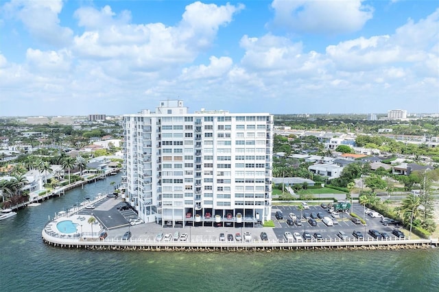 11930 N Bayshore Dr Unit 1007, North Miami, FL 33181 - birds eye view of property featuring a water view