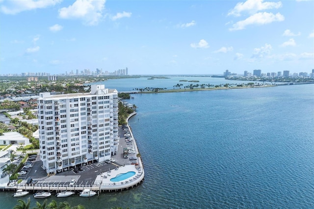 11930 N Bayshore Dr Unit 1007, North Miami, FL 33181 - birds eye view of property with a city view and a water view