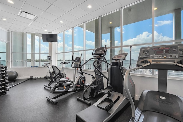 11930 N Bayshore Dr Unit 1007, North Miami, FL 33181 - gym featuring recessed lighting and visible vents