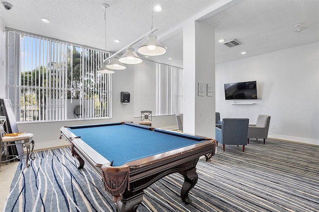 11930 N Bayshore Dr Unit 1007, North Miami, FL 33181 - recreation room with baseboards, visible vents, carpet, and pool table