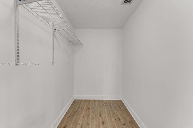 walk in closet featuring light wood-type flooring
