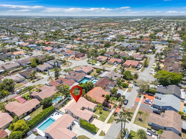aerial view featuring a residential view
