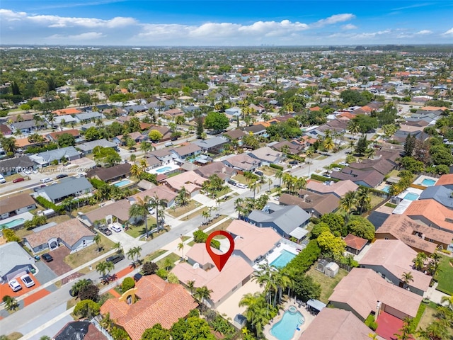 aerial view featuring a residential view