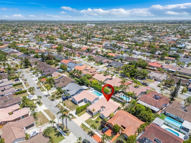 aerial view with a residential view