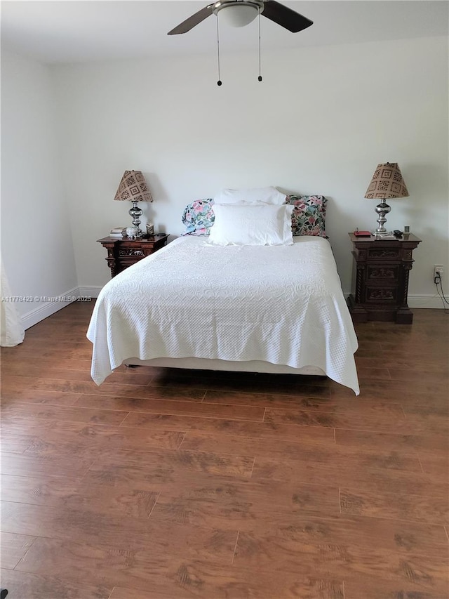 301 Bonaventure Blvd Unit 6, Weston, FL 33326 - bedroom with wood finished floors, ceiling fan, and baseboards