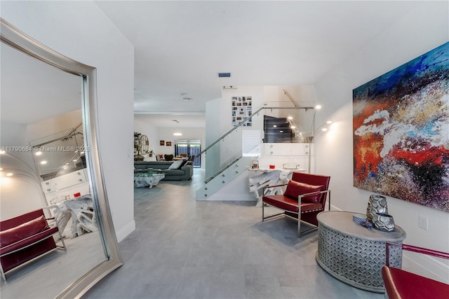 21364 NE 2nd Ct, Miami, FL 33179 - interior space with baseboards and stairs